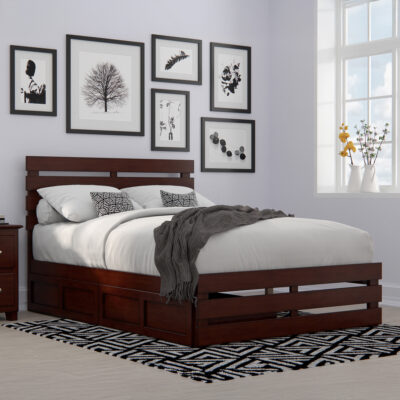 Oxford Platform Bed with Matching Footboard & Set of 2 Storage Drawers