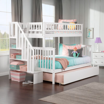 Woodland Staircase Bunk Bed with Trundle
