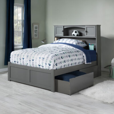Newport Platform Bed with Footboard & Set of 2 Storage Drawers