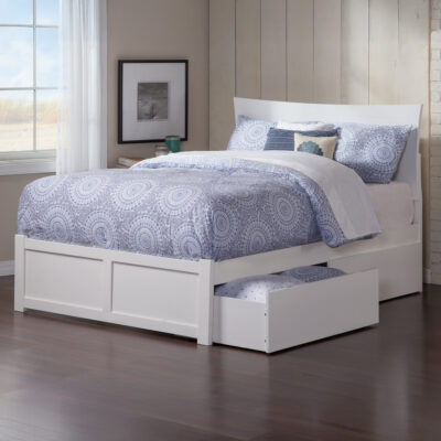 Metro Platform Bed with Footboard & Set of 2 Storage Drawers