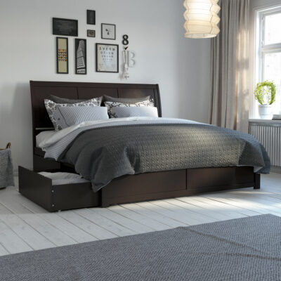 Portland Platform Bed with Footboard & Set of 2 Storage Drawers