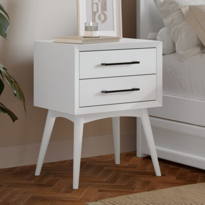 pasadena nightstand in white - 30 degree angle - roomsetting