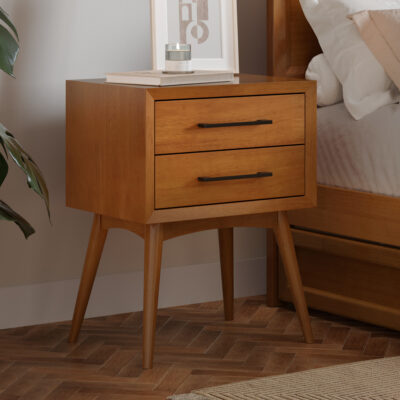 pasadena nightstand in light toffee - 30 degree angle- roomsetting