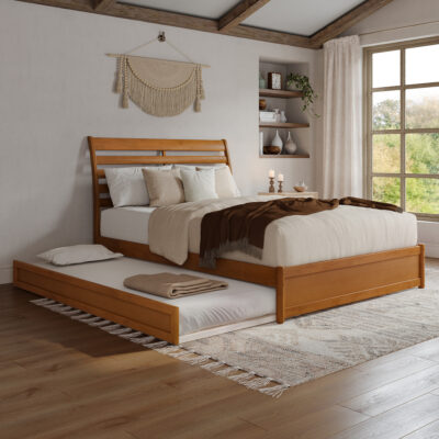 Emelie Platform Bed with Footboard & Trundle