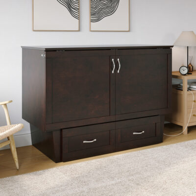 Monroe Murphy Bed Chest with Mattress, Storage Drawer & Built-In Charger