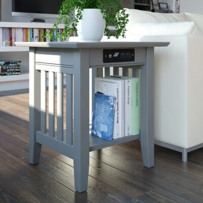 Mission End Table with Built-In Charger