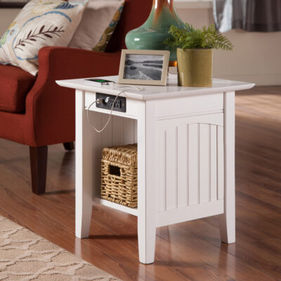 Nantucket End Table with Built-In Charger