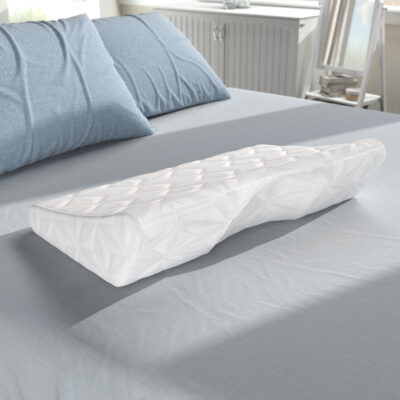Yoona Pillow on bed - aerial 30 degree angle