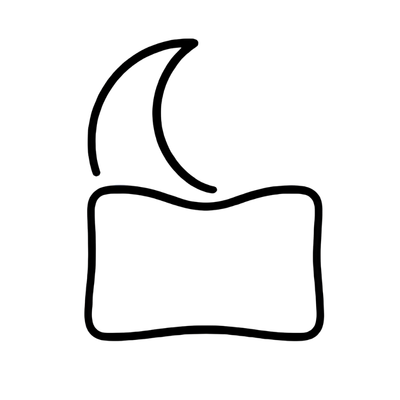 pillow with moon behind it icon